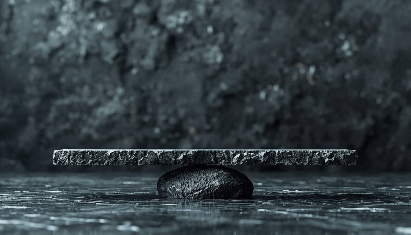 Peaceful balance scene evoking mineral equilibrium